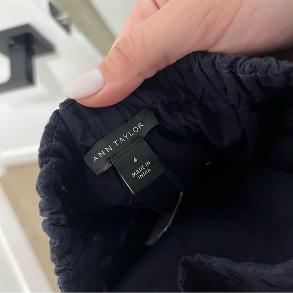 Ann Taylor- Eyelet Square Neck Puff Sleeve Midi Dress - Picture 6 of 7